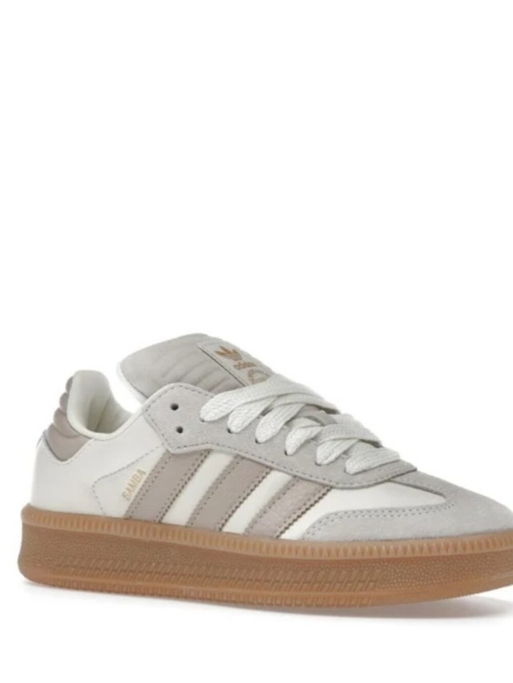 adidas Samba White & Grey with Gum Sole Women's 5.5